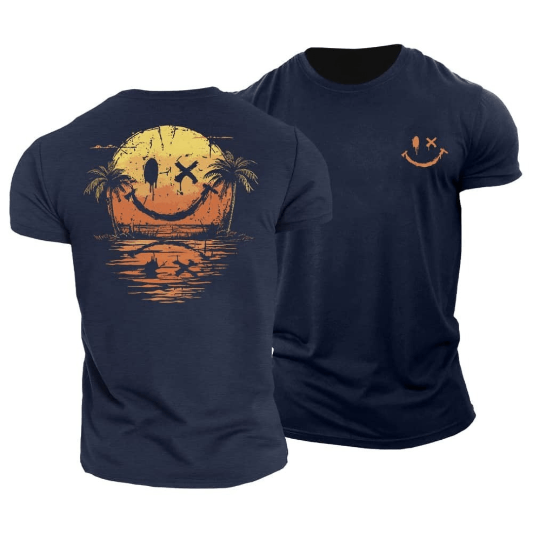 Knowles | Men's Short Sleeve Smiley Graphic Summer T-Shirt