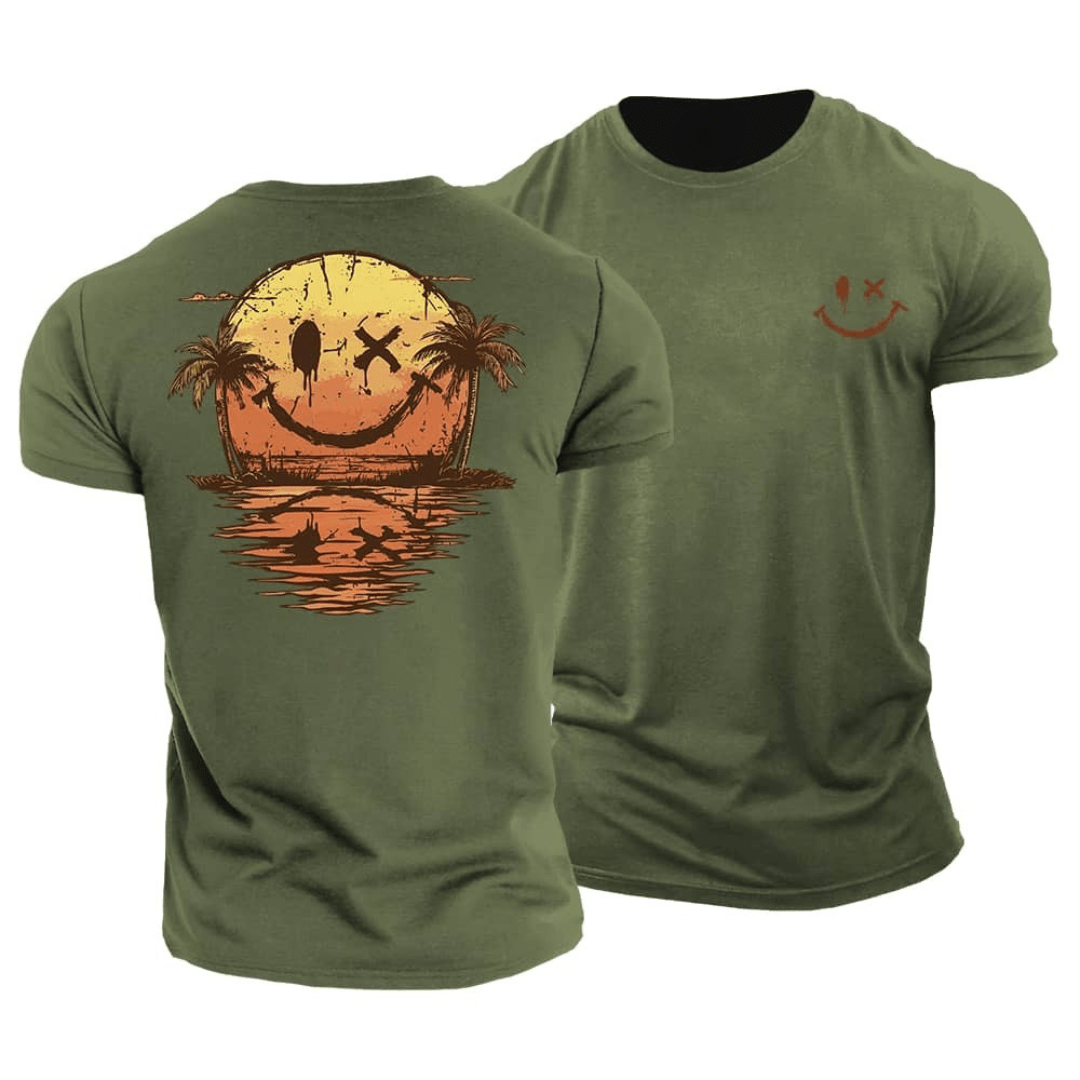 Knowles | Men's Short Sleeve Smiley Graphic Summer T-Shirt