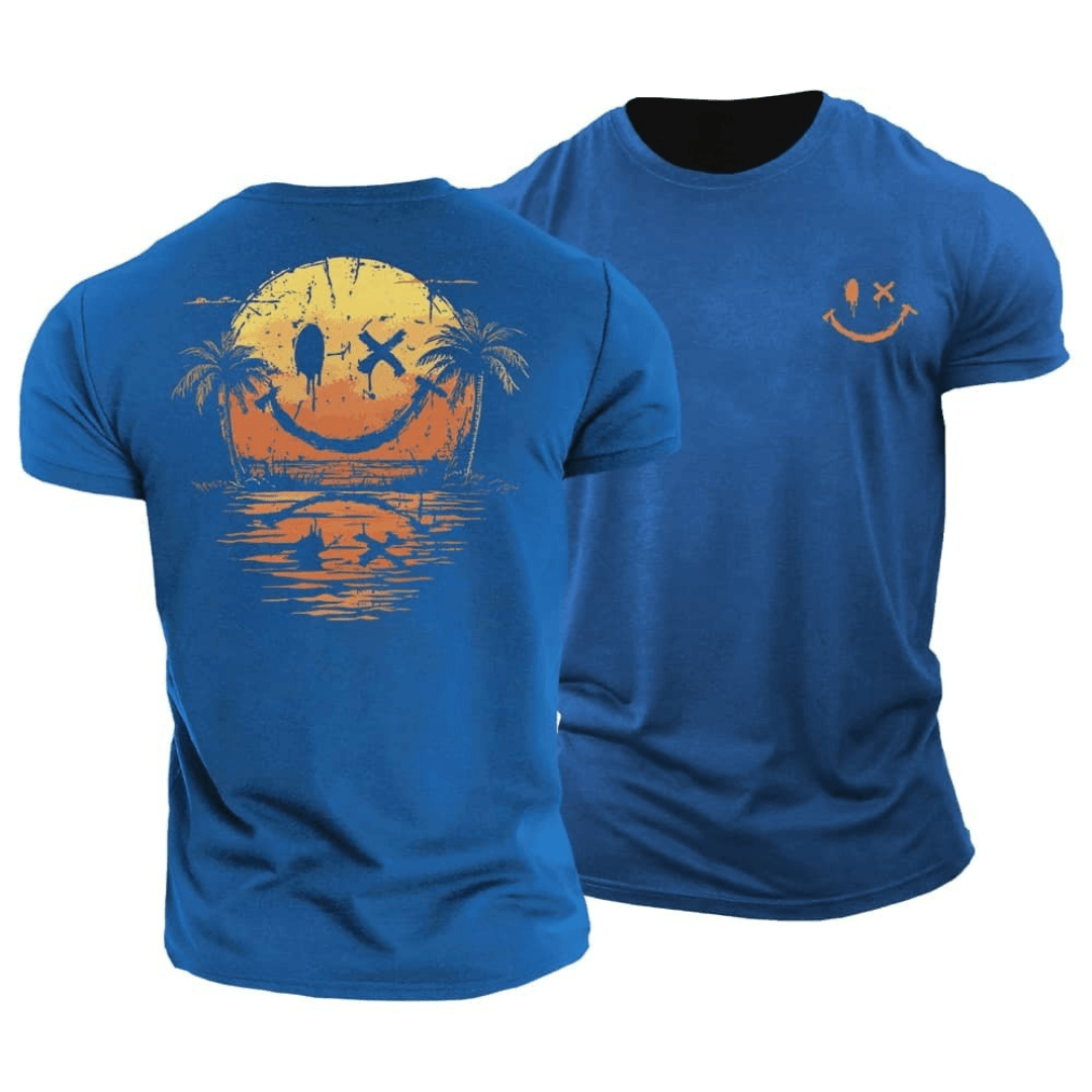 Knowles | Men's Short Sleeve Smiley Graphic Summer T-Shirt