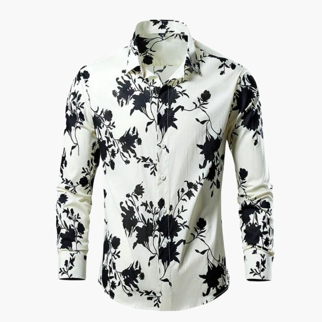 Kolin | Men's Pointed Collar Long Sleeve Floral Dress Shirt