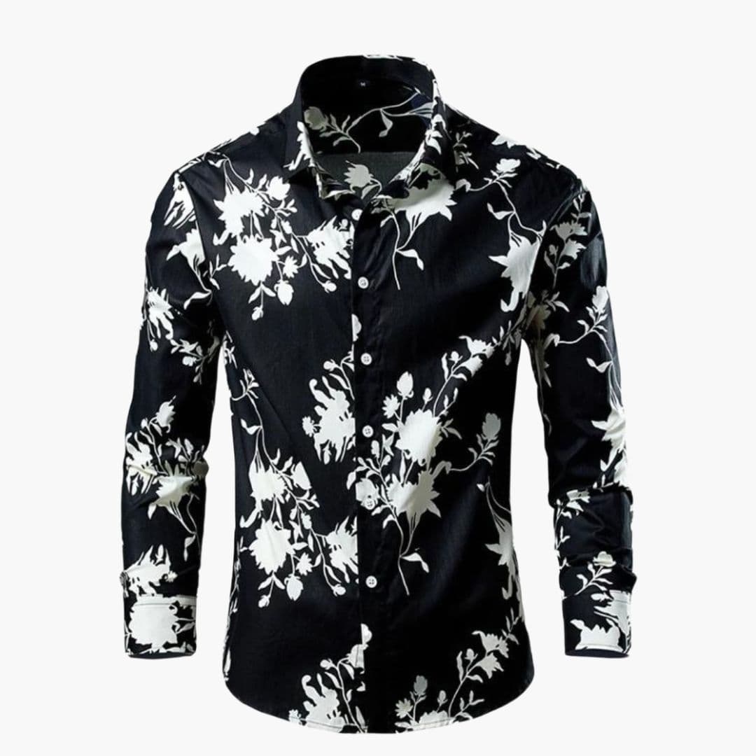 Kolin | Men's Pointed Collar Long Sleeve Floral Dress Shirt