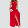 Kristie | Women’s High Slit One Shoulder Flowy Maxi Dress