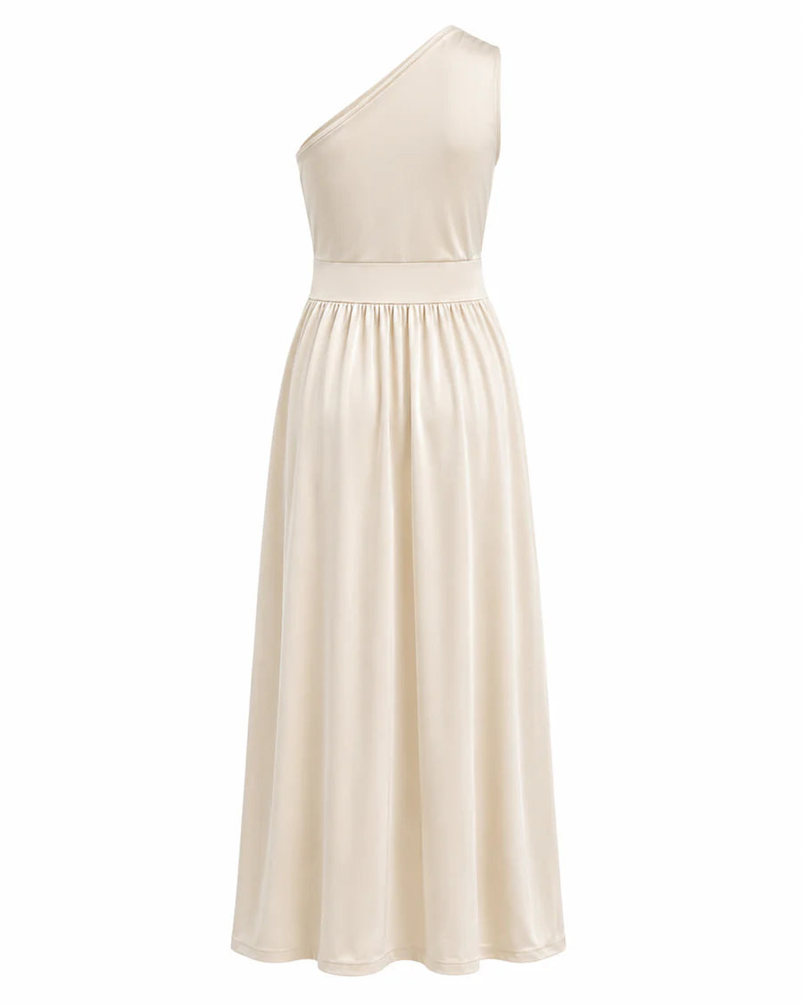 Kristie | Women’s High Slit One Shoulder Flowy Maxi Dress