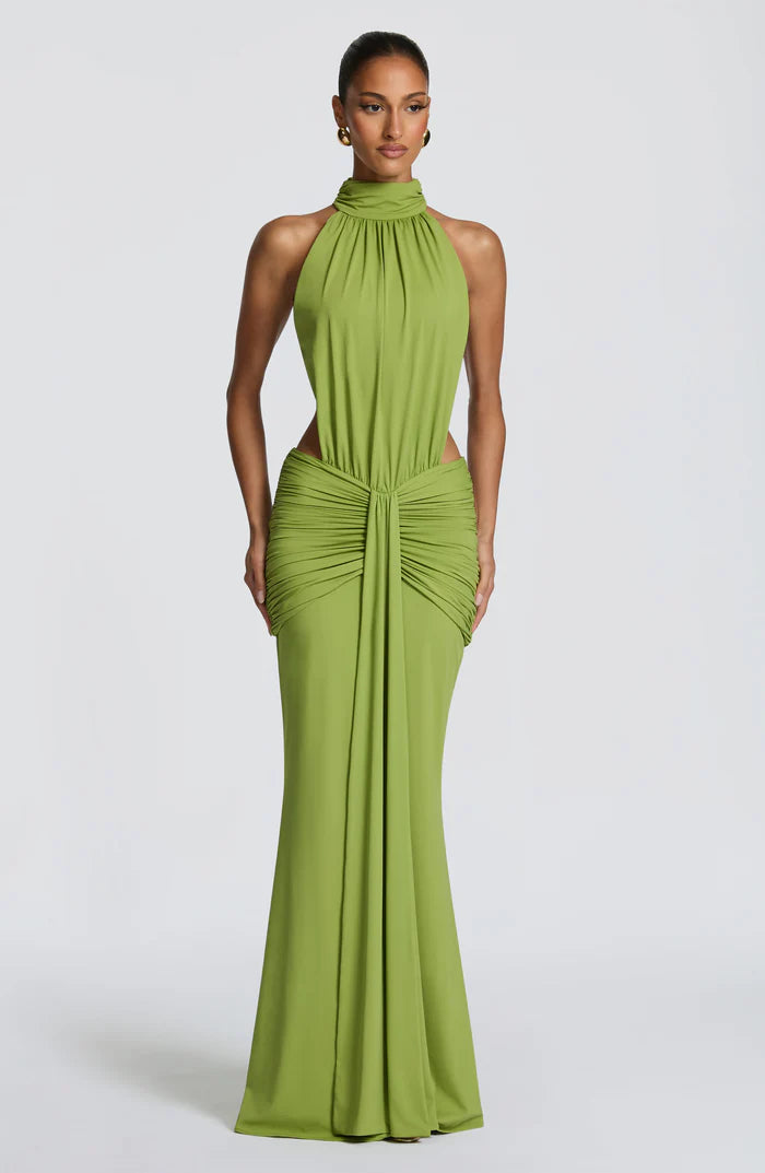Larissa | Women’s Sleeveless Halter Neck Open Back Flowy Maxi Dress