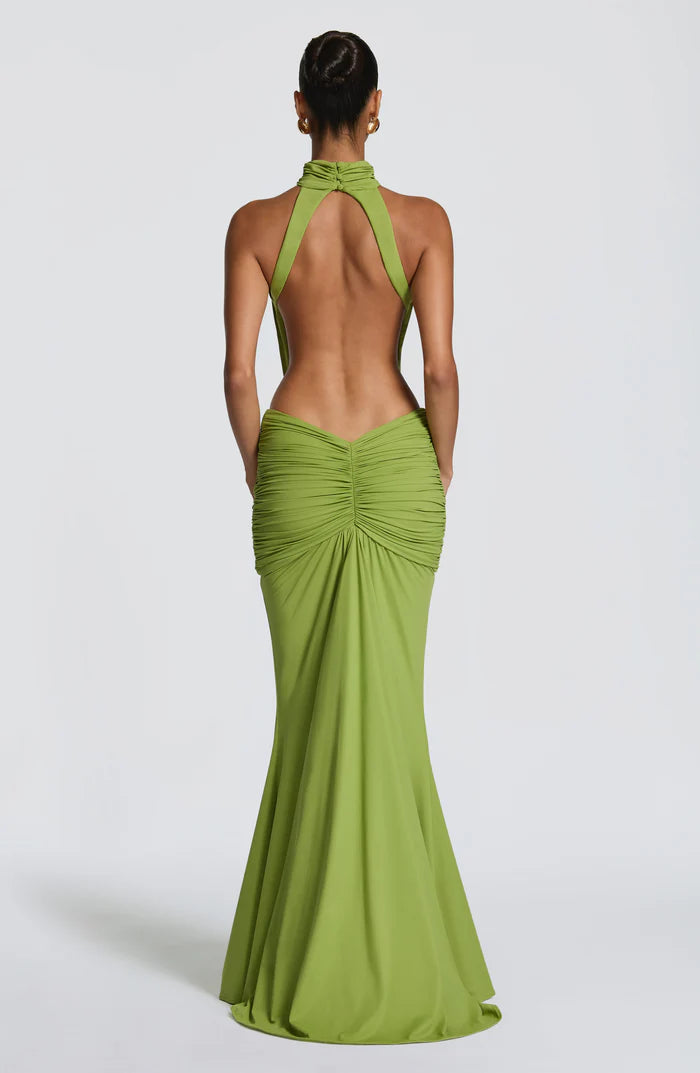 Larissa | Women’s Sleeveless Halter Neck Open Back Flowy Maxi Dress