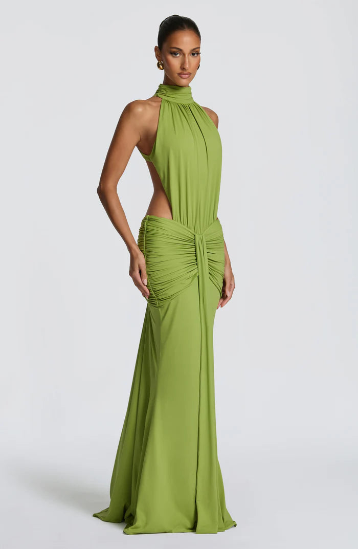 Larissa | Women’s Sleeveless Halter Neck Open Back Flowy Maxi Dress