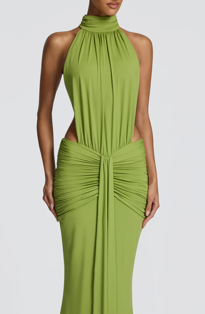 Larissa | Women’s Sleeveless Halter Neck Open Back Flowy Maxi Dress