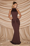 Larissa | Women’s Sleeveless Halter Neck Open Back Flowy Maxi Dress