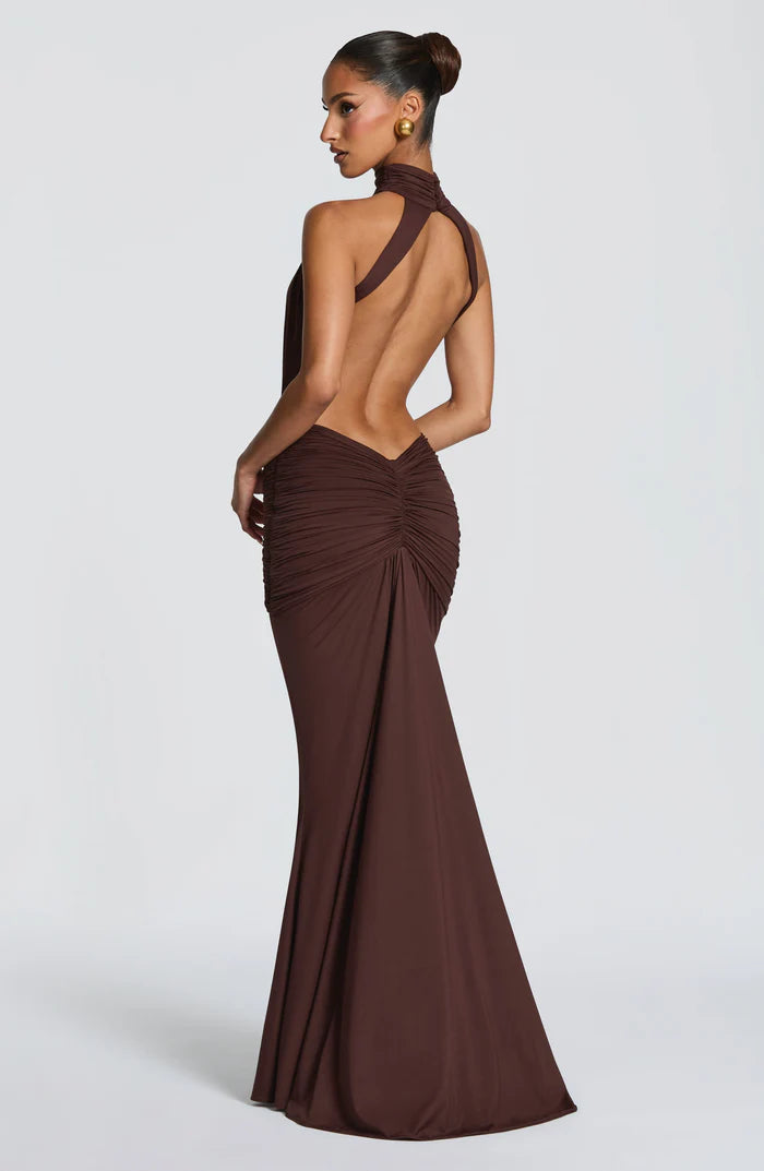 Larissa | Women’s Sleeveless Halter Neck Open Back Flowy Maxi Dress
