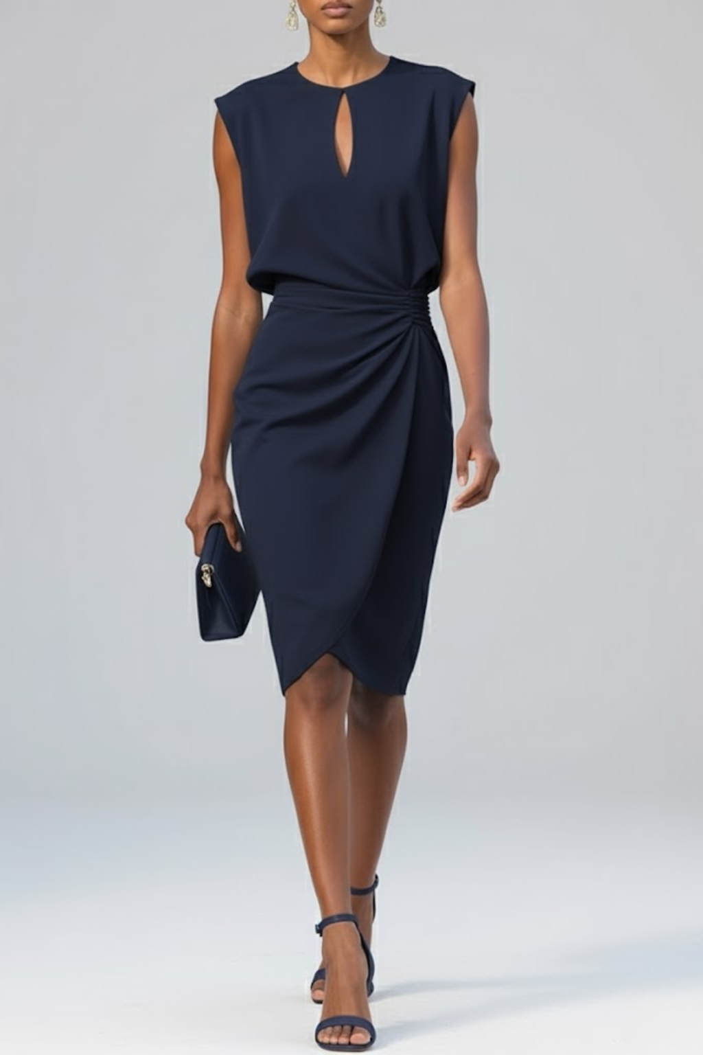 Lauren | Women's Sleeveless Round Neck Keyhole Wedding Guest Dress