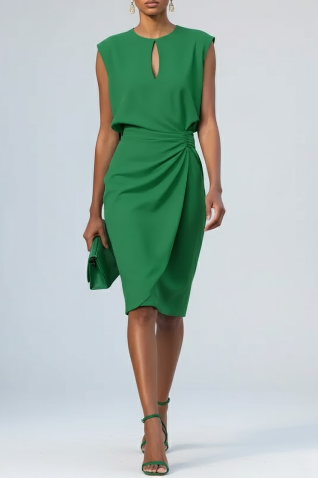 Lauren | Women's Sleeveless Round Neck Keyhole Wedding Guest Dress
