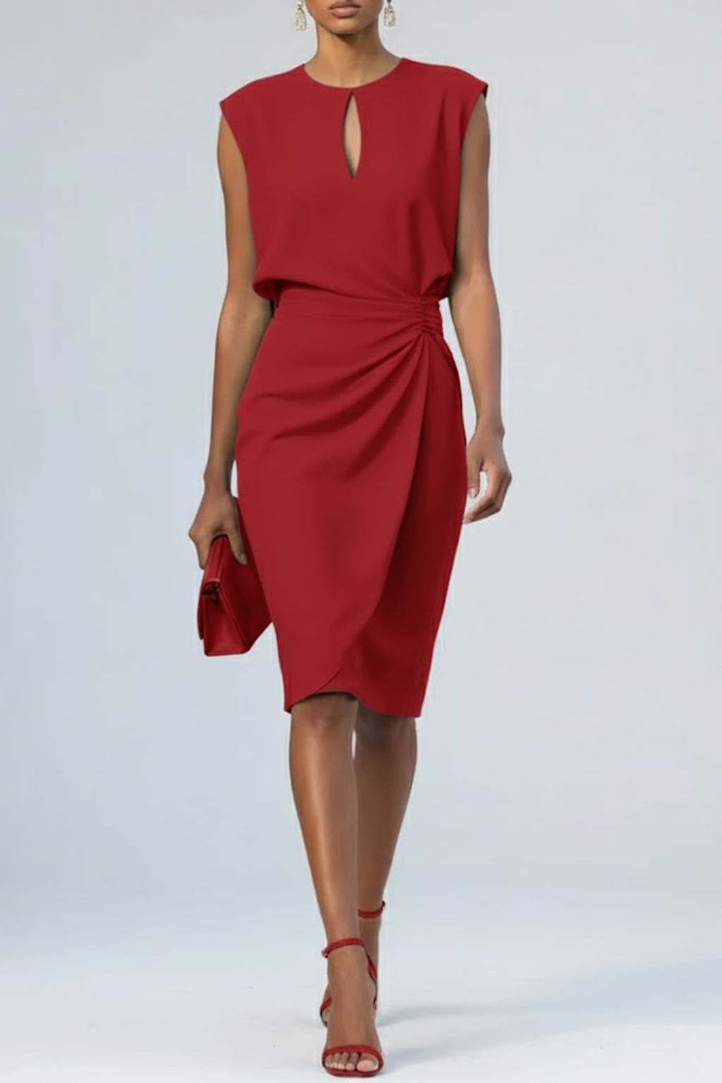 Lauren | Women's Sleeveless Round Neck Keyhole Wedding Guest Dress