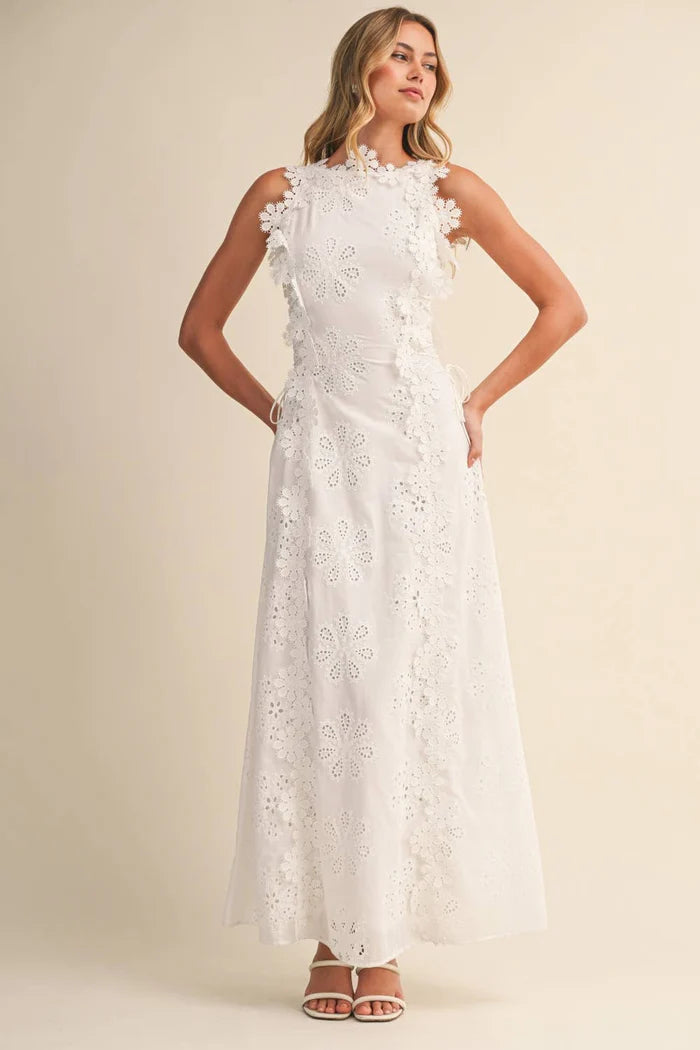 Leighton | Women’s Sleeveless Floral Round Neck Flowy Maxi Dress