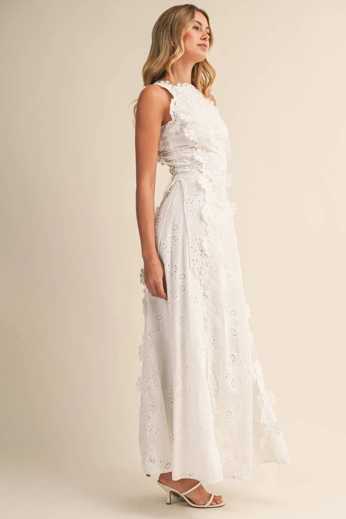 Leighton | Women’s Sleeveless Floral Round Neck Flowy Maxi Dress