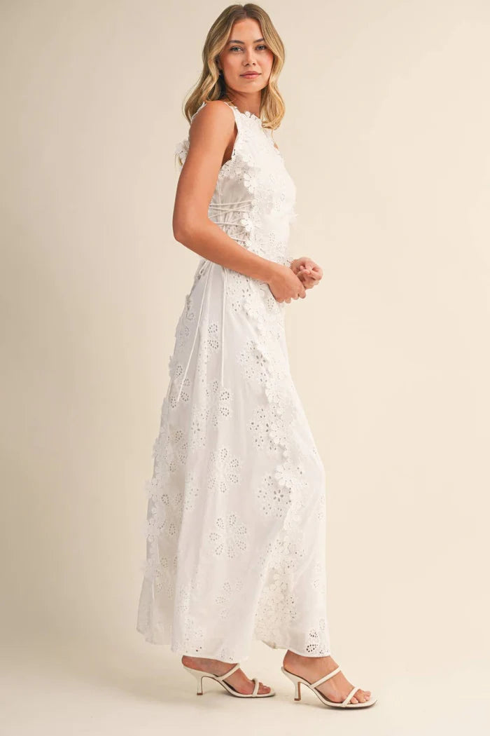 Leighton | Women’s Sleeveless Floral Round Neck Flowy Maxi Dress