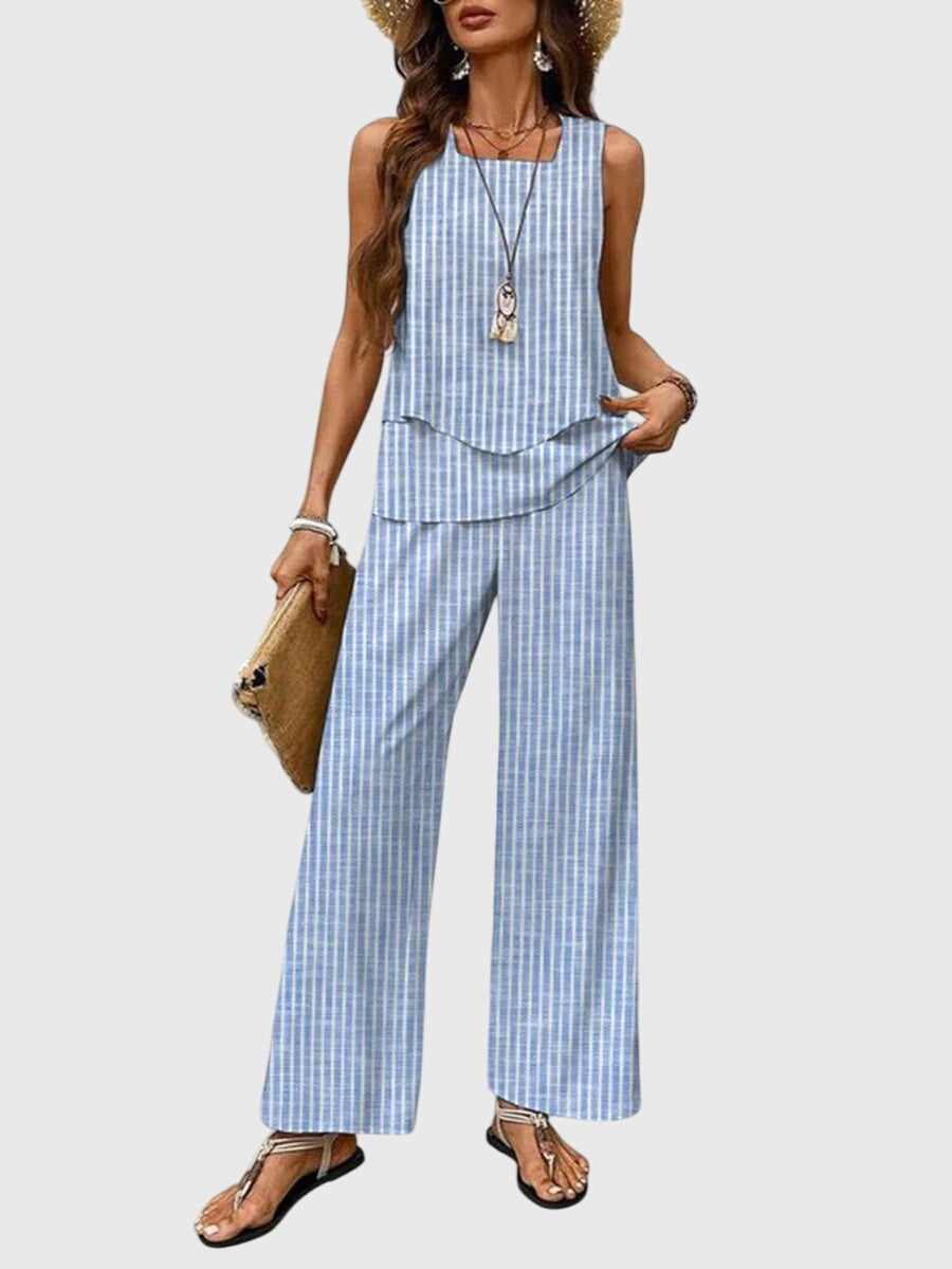 Leonora | Women's Square Neck Sleeveless Two Piece Set