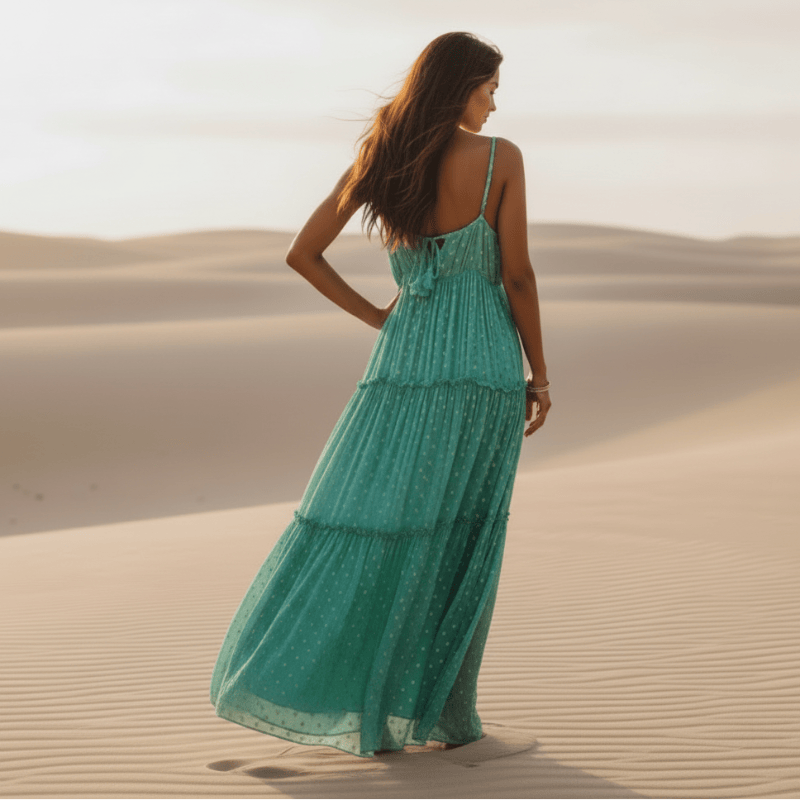 Lexie | Women's V-Neck Sleeveless Flowy Boho Maxi Dress