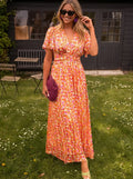 Lisa | Women’s Short Sleeve Floral Print Maxi Dress