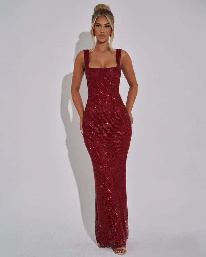 Lisa | Women’s Square Neck Sleeveless Wedding Guest Dress