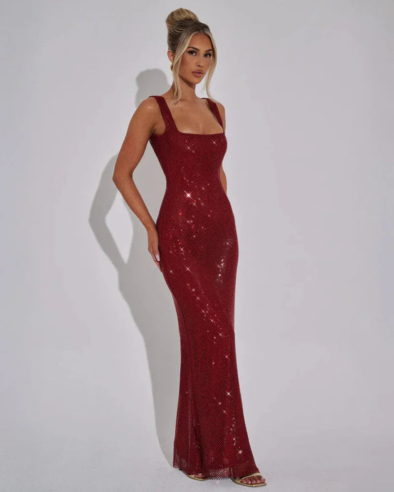 Lisa | Women’s Square Neck Sleeveless Wedding Guest Dress