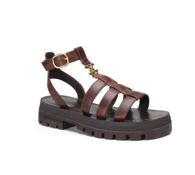 Louella | Women’s Ankle Strap Round Toe Buckle Detail Platform Sandals