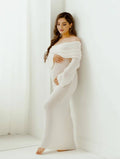 Louisa | Women’s Bodycon Off Shoulder Long Sleeve Pregnancy Dress
