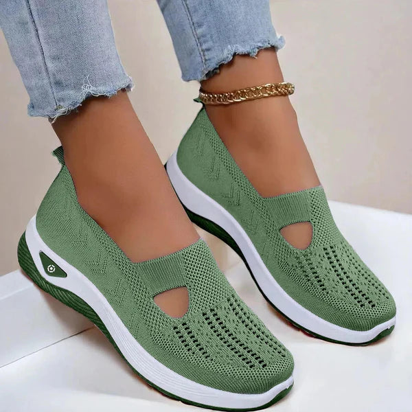 Lucinda | Women's Mesh Closed Toe Cutout Slip On Shoes