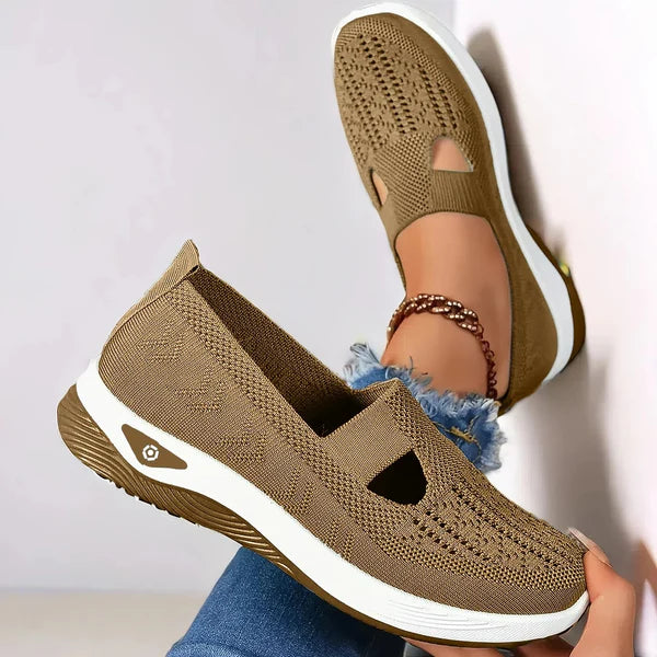 Lucinda | Women's Mesh Closed Toe Cutout Slip On Shoes