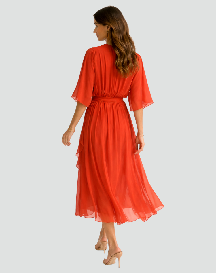 Madeleine | Women's Wrap Waist V Neck Wedding Guest Dress