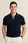 Madeline | Men's Slim Fit Pointed Collar Short Sleeve Polo Shirt