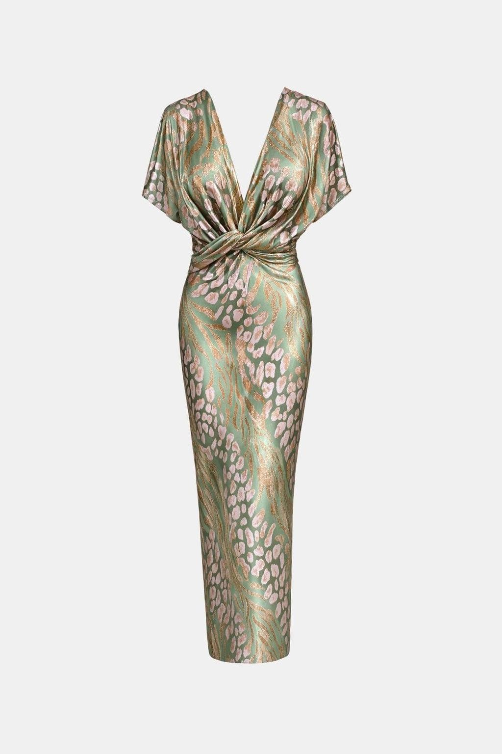 Madelyn | Women’s Printed V Neck Draped Maxi Dress