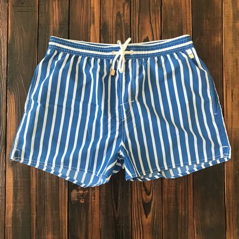 Malcolm | Men's Stripe Pattern Drawstring Swimming Shorts