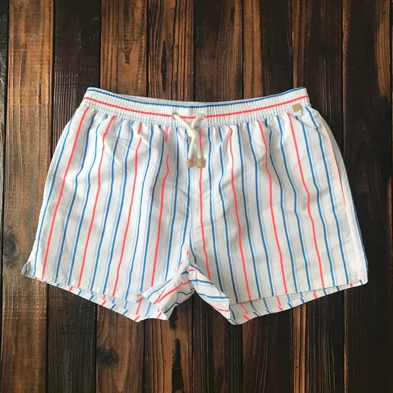 Malcolm | Men's Stripe Pattern Drawstring Swimming Shorts