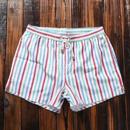 Malcolm | Men's Stripe Pattern Drawstring Swimming Shorts
