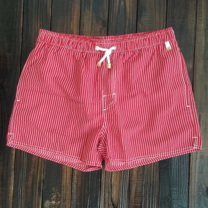 Malcolm | Men's Stripe Pattern Drawstring Swimming Shorts