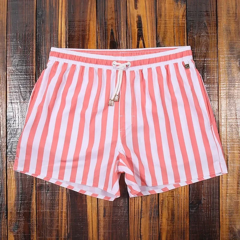 Malcolm | Men's Stripe Pattern Drawstring Swimming Shorts