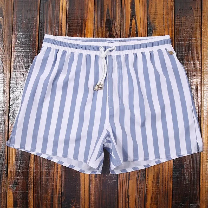 Malcolm | Men's Stripe Pattern Drawstring Swimming Shorts