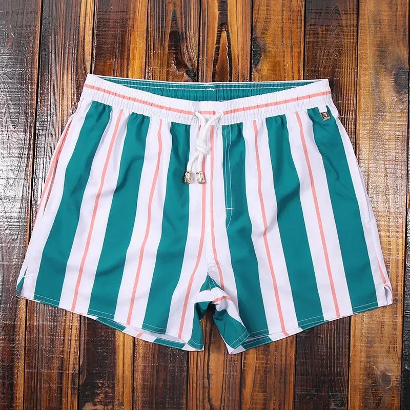 Malcolm | Men's Stripe Pattern Drawstring Swimming Shorts