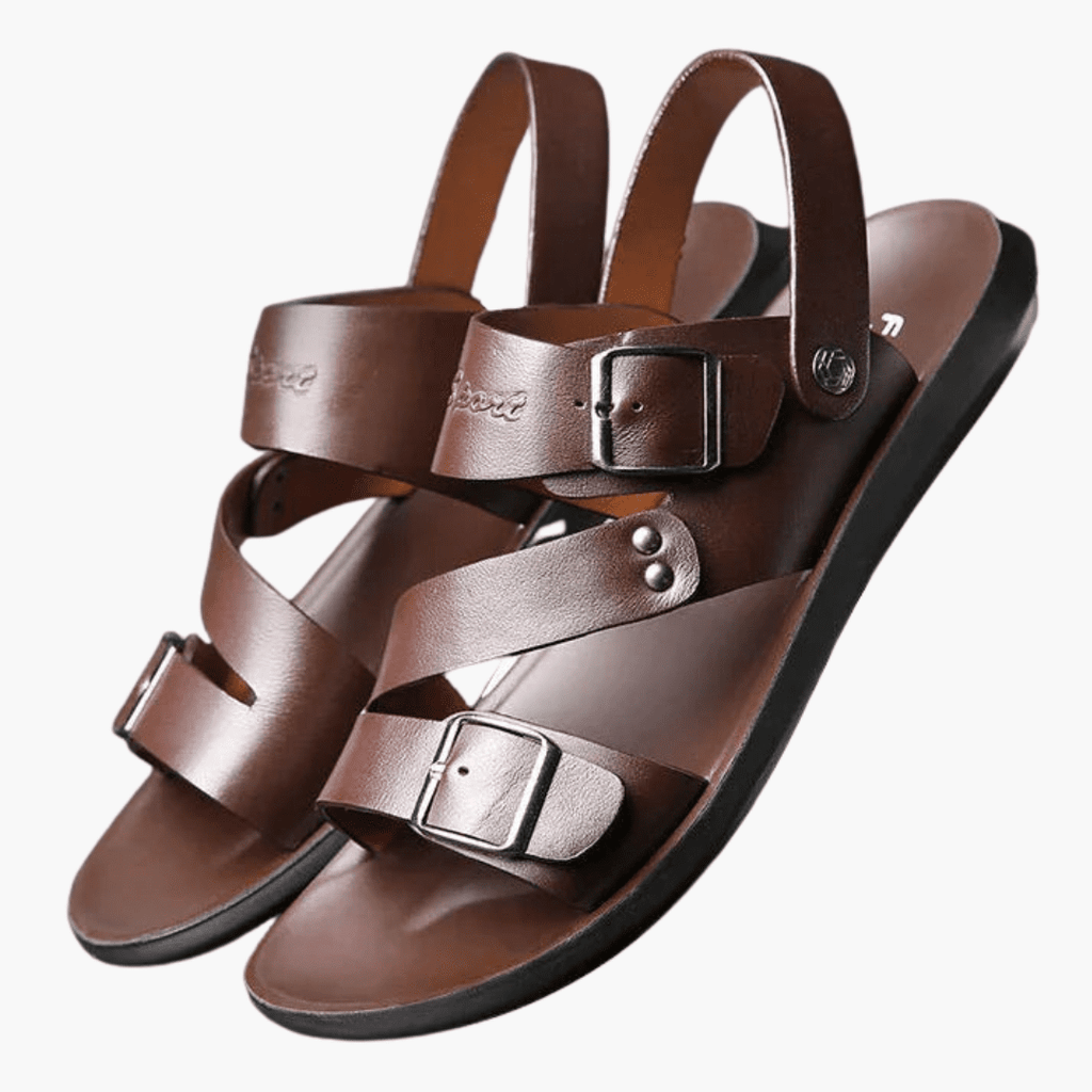 Marcus | Men's Slip-On Cross Strap Open Toe Sandals