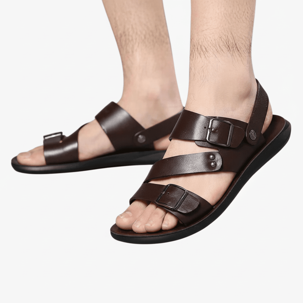 Marcus | Men's Slip-On Cross Strap Open Toe Sandals
