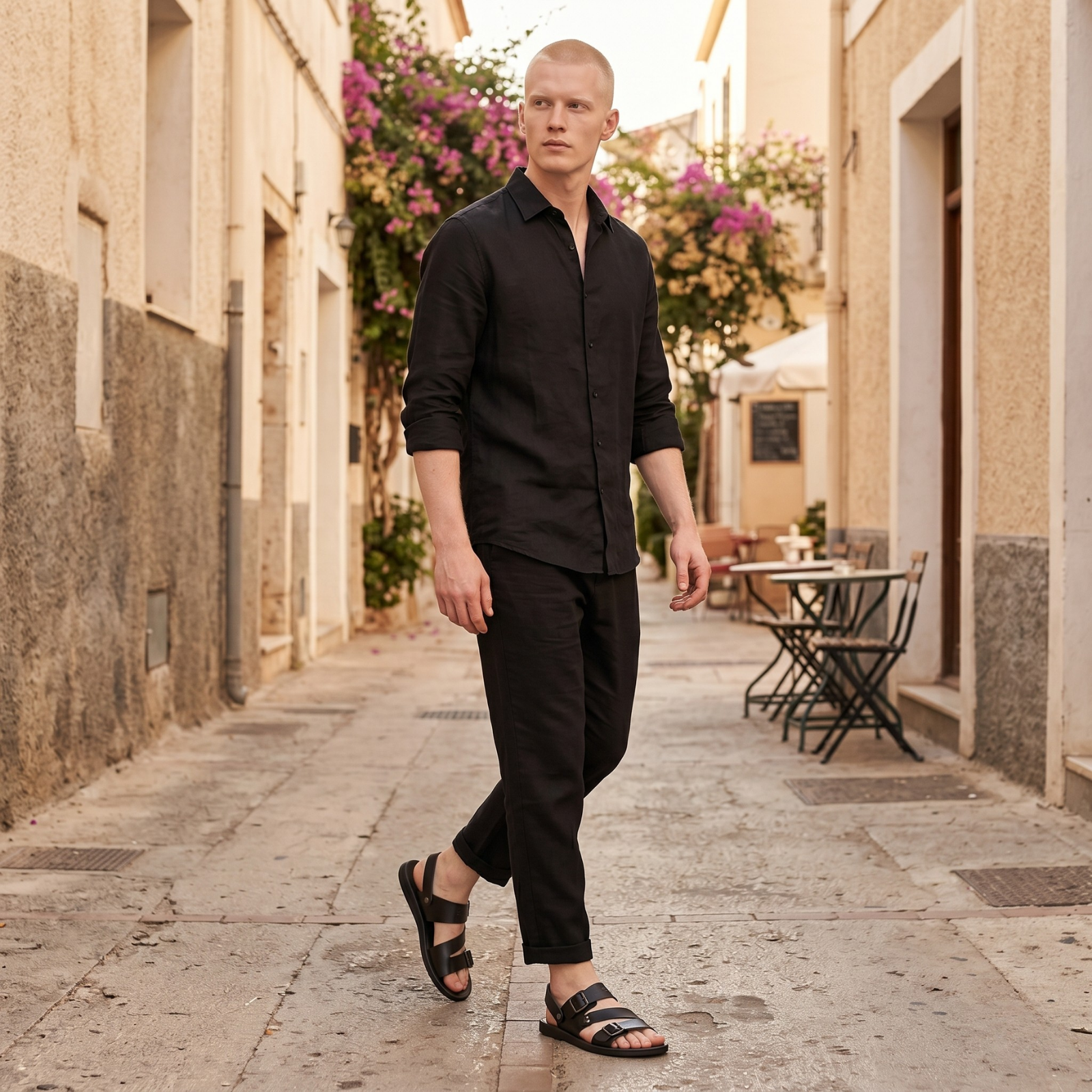 Marcus | Men's Slip-On Cross Strap Open Toe Sandals