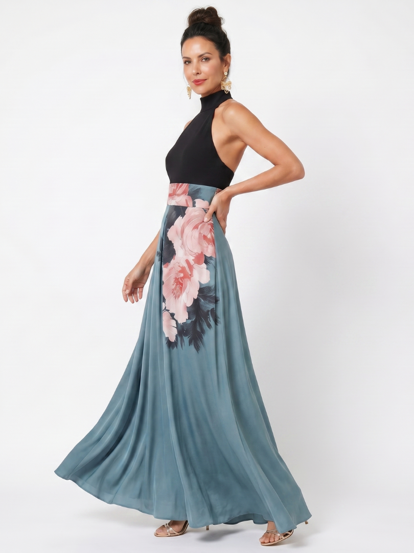 Maree | Women's Floral High Slit Sleeveless Flowy Maxi Dress