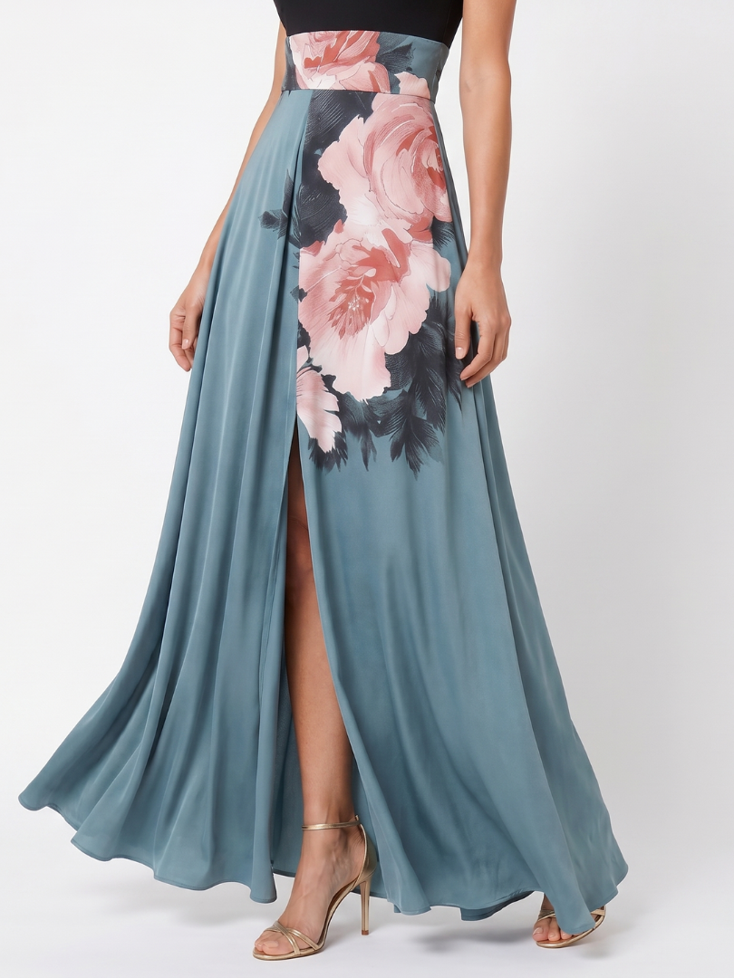 Maree | Women's Floral High Slit Sleeveless Flowy Maxi Dress