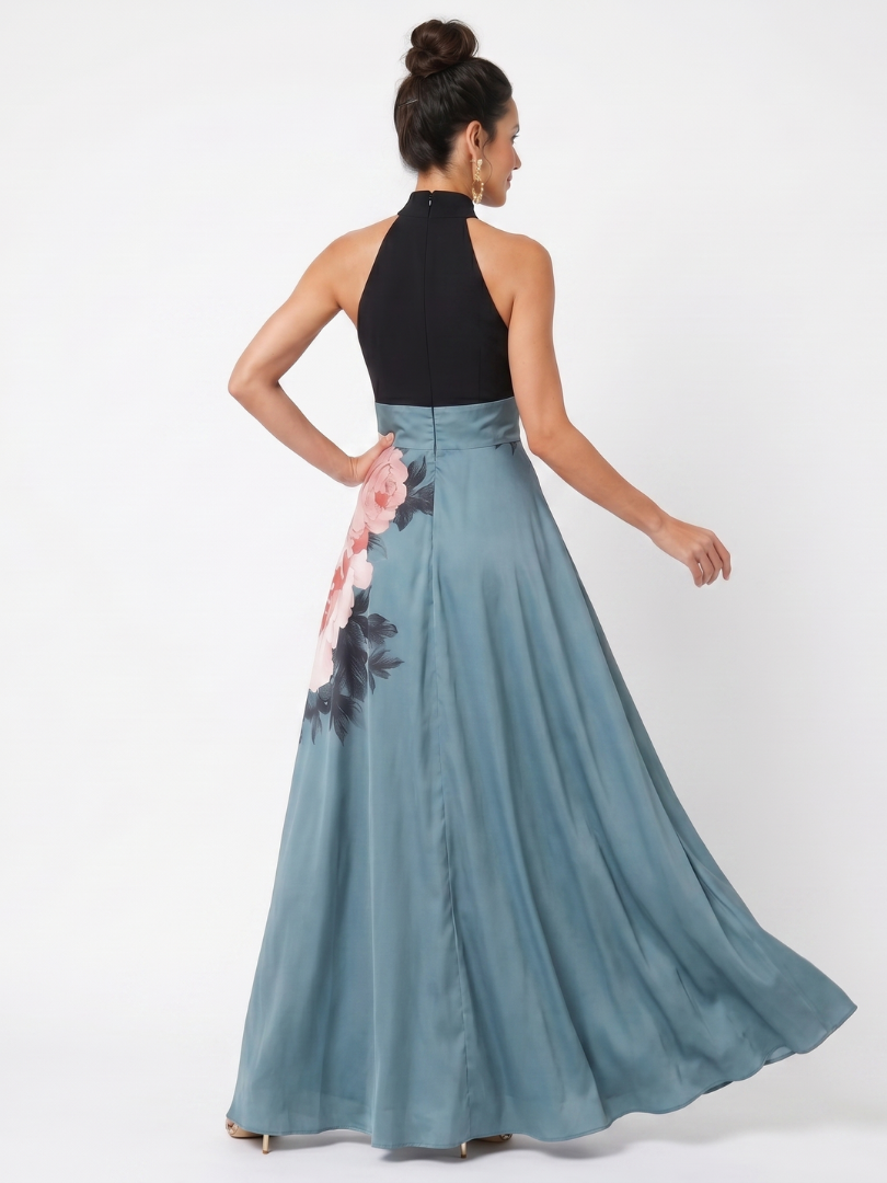 Maree | Women's Floral High Slit Sleeveless Flowy Maxi Dress