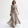 Margarita | Women's Sleeveless Draped Cowl Neck Flowy Maxi Dress