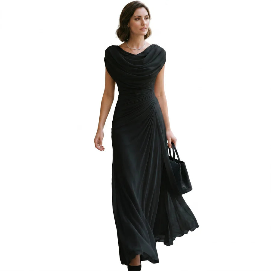 Margarita | Women's Sleeveless Draped Cowl Neck Flowy Maxi Dress