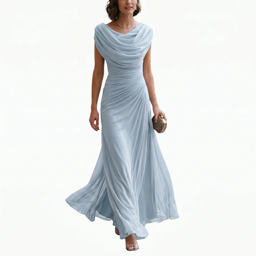Margarita | Women's Sleeveless Draped Cowl Neck Flowy Maxi Dress