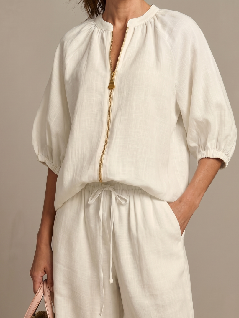 Margie | Women's Drawstring Wide Leg Pocket Two Piece Set
