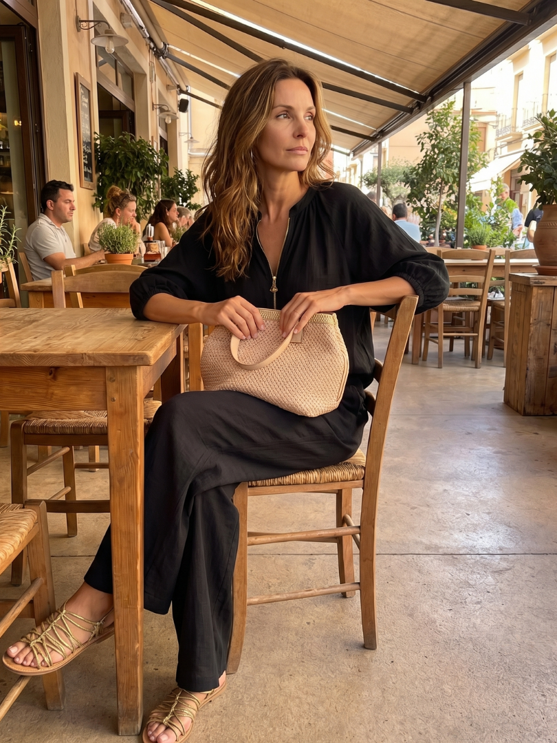 Margie | Women's Drawstring Wide Leg Pocket Two Piece Set