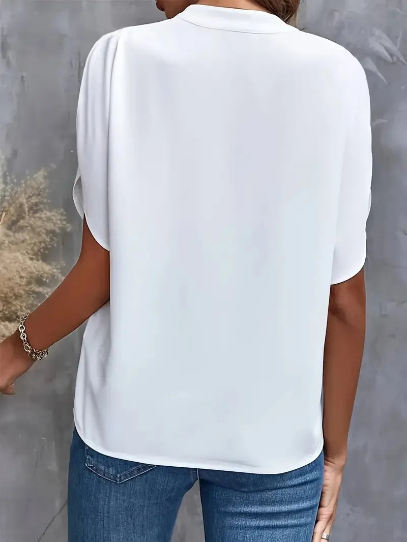 Margot | Women’s Short Sleeve V Neckline Relaxed Blouse